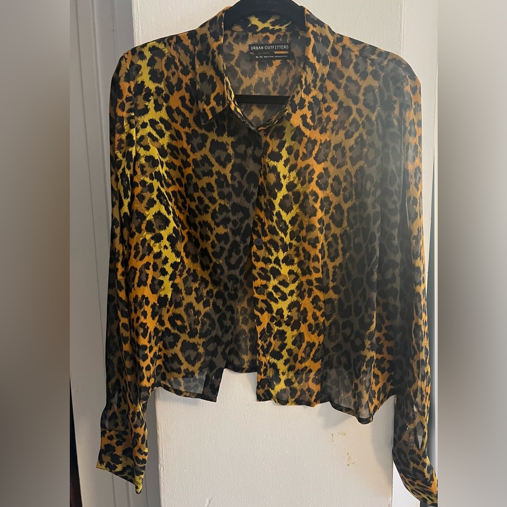 Cheetah Print Long Sleeve Button Down - image 3